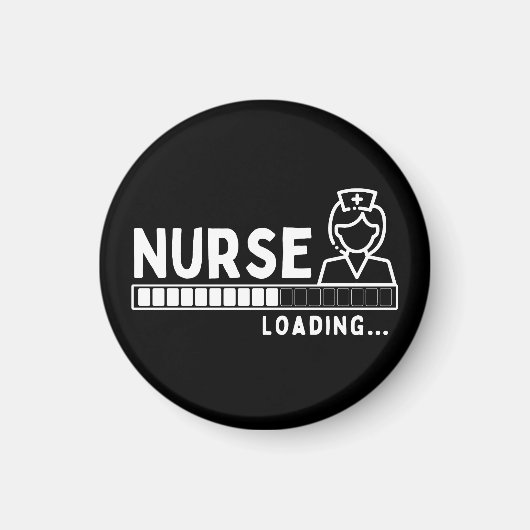 Funny Future Nurse Loading Bar Medical Schwarz-wei Magnet (Vorne)