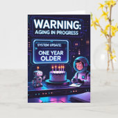 Funny Futuristic Birthday Warnung: Alternder Forts Karte (Gelbe Blume)