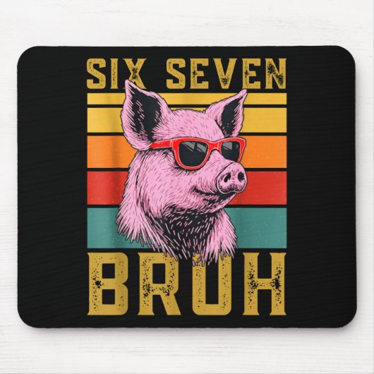 Funny G 67 6 7 Six Seven Meme Animal Retro Design Mousepad (Vorne)