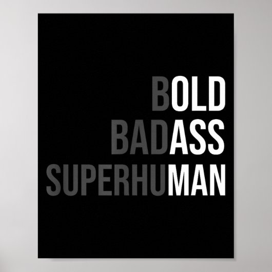Funny Gag Gift For Dad - Old Man Bold Bad Superhum Poster (Vorne)