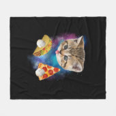 Funny Galaxy Cat Shirt _ Space Cat essen Pizza und Fleecedecke (Vorderseite (Horizontal))