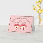 Funny Galentines Day BESTE FREUNDIN Rosa Rosa Herz Karte (Gelbe Blume)