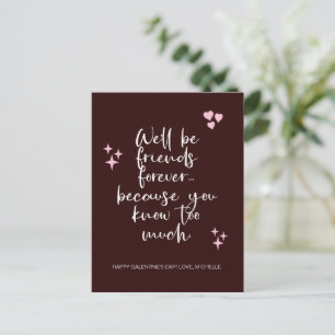 Funny Galentine's Day Friendship Postkarte