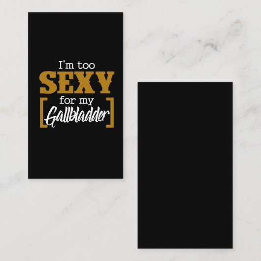 Funny Gallblase Operation Erholung wird gut Visitenkarte (Vorne/Hinten)