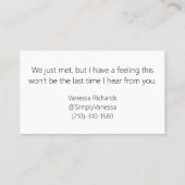 Funny Gals Call Me Date Telefonnummerkarte (Rückseite)