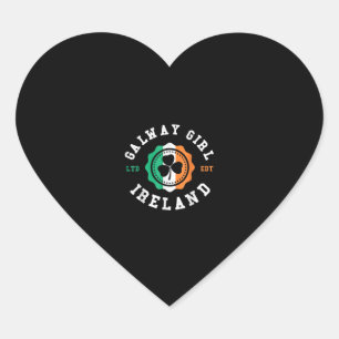 Funny Galway Girl Ireland Kleeblatt Irish Pride T- Herz-Aufkleber