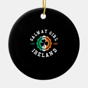 Funny Galway Girl Ireland Kleeblatt Irish Pride T- Keramik Ornament