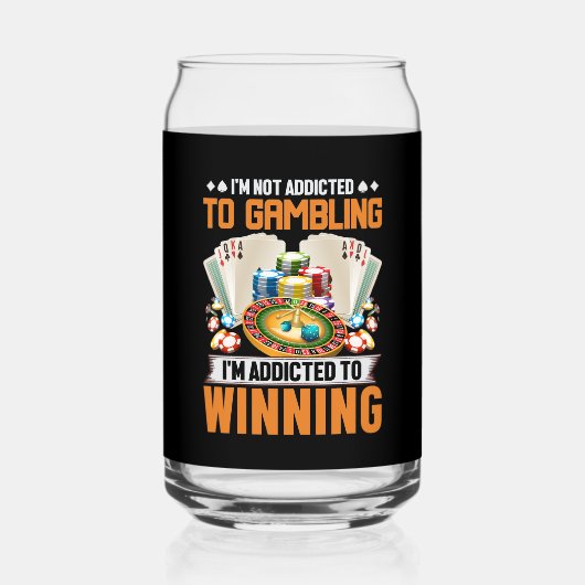 Funny gambling addive Casino Wortart Dosenglas (Vorderseite)