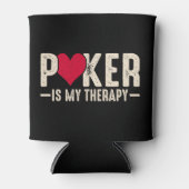 Funny gambling Poker Therapie Wortart Dosenkühler (Vorderseite)
