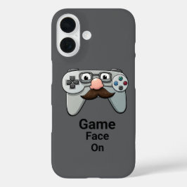 Funny Game Controller Face Gamer Mustache Cartoon iPhone 16 Hülle