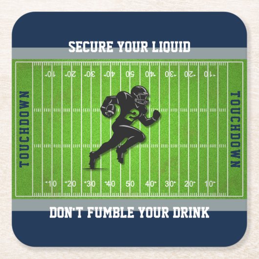 Funny Game Day Football Field Drink Coaster Rechteckiger Pappuntersetzer (Vorderseite)