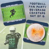 Funny Game Day Football Field Drink Coaster Rechteckiger Pappuntersetzer