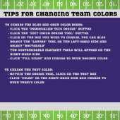 Funny Game Day Purple Football Field Party Napkins Serviette