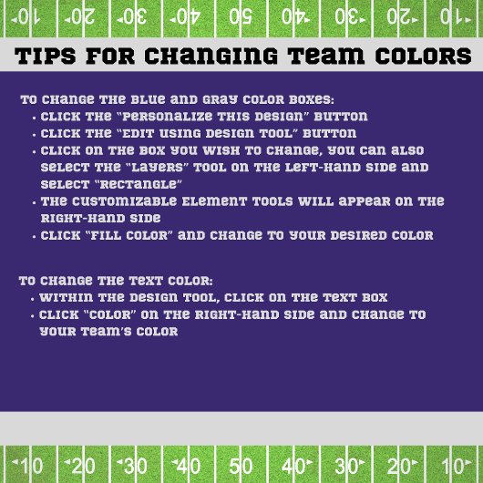 Funny Game Day Purple Football Field Party Napkins Serviette