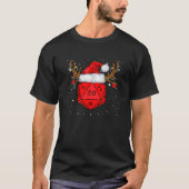 Funny Game Dice Reindeer Santa Hat Christmas Holid T-Shirt (Vorderseite)