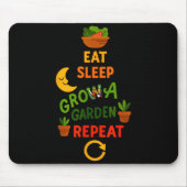 Funny Game Eat Sleep Grow A Garden Repeat Gamer De Mousepad (Vorne)