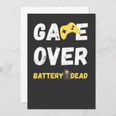 Funny Game Over Battery Dead Art Einladung (Vorne/Hinten)