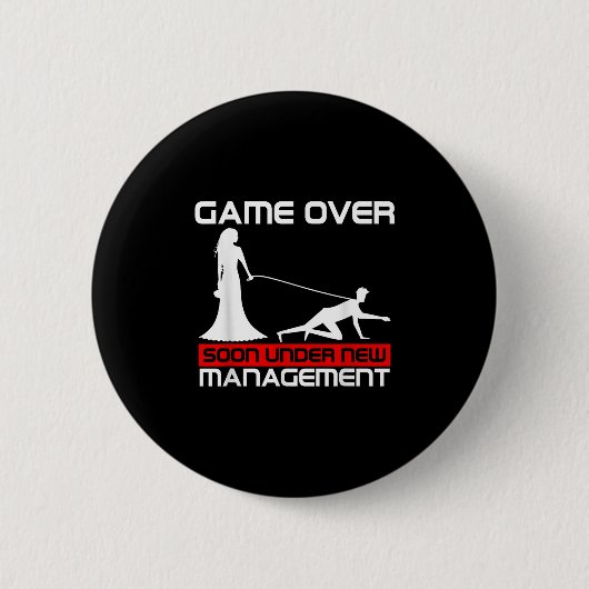 Funny Game Over Bride Geschenk Bachelorette Weddin Button (Vorderseite)