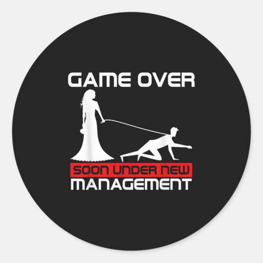 Funny Game Over Bride Geschenk Bachelorette Weddin Runder Aufkleber (Vorderseite)