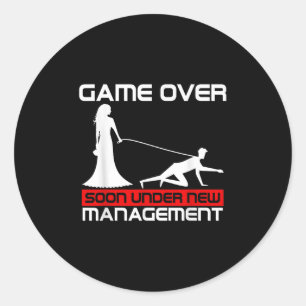 Funny Game Over Bride Geschenk Bachelorette Weddin Runder Aufkleber