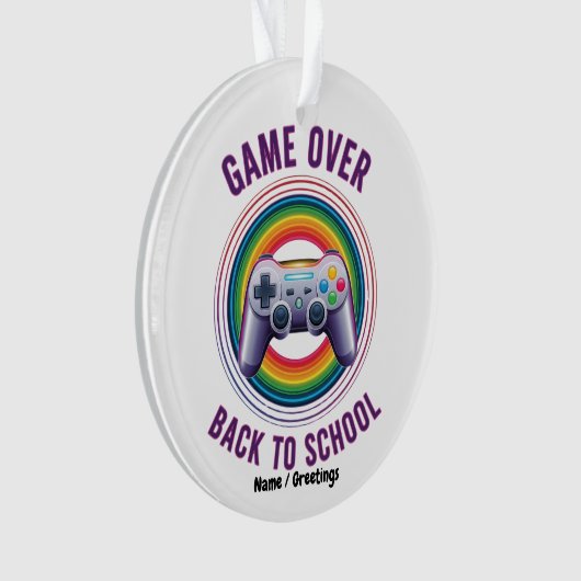 Funny Game Over Controller Teacher KIds Level Up Ornament (Vorderseite)