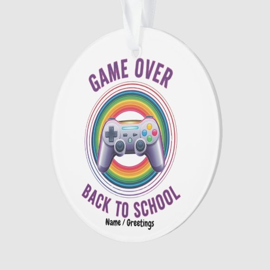 Funny Game Over Controller Teacher KIds Level Up Ornament (Vorderseite)