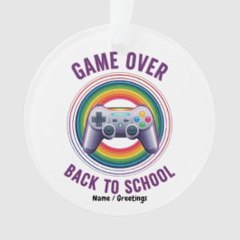 Funny Game Over Controller Teacher KIds Level Up Ornament
