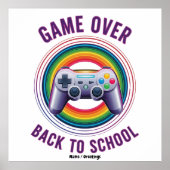 Funny Game Over Controller Teacher KIds Level Up Poster (Vorne)
