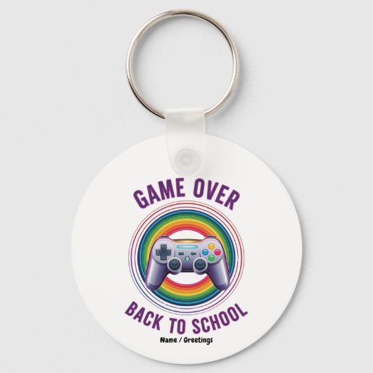 Funny Game Over Controller Teacher KIds Level Up Schlüsselanhänger (Vorderseite)