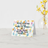 Funny Game Show Sieger Steuern Kompliment Karte (Gelbe Blume)