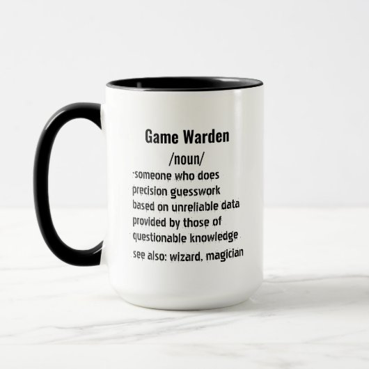 Funny Game Warden Definition Geschenke für Männer  Tasse (Links)