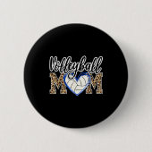Funny Game Women Volleyball Leopard Ball Mom Mothe Button (Vorderseite)