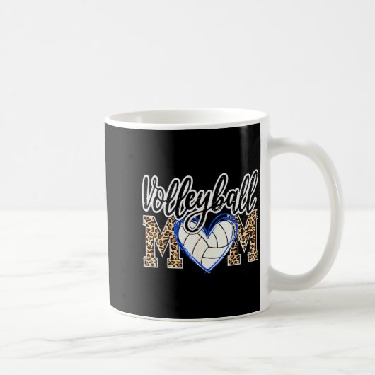 Funny Game Women Volleyball Leopard Ball Mom Mothe Kaffeetasse (Rechts)