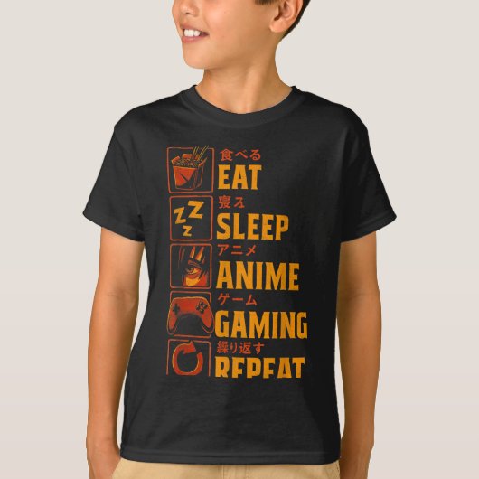 Funny Gamer Anime Graphic Tee Men Boys Teens Video (Vorderseite)
