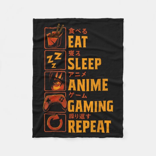 Funny Gamer Anime Graphic Tee Men Boys Teens Video Fleecedecke (Vorderseite)