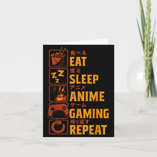 Funny Gamer Anime Graphic Tee Men Boys Teens Video Karte (Vorderseite)