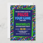 Funny Gamer Birthday Einladung (Vorderseite)