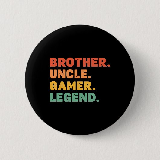 Funny Gamer Brother Uncle Gaming Legend Mens Video Button (Vorderseite)