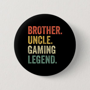 Funny Gamer Brother Uncle Gaming Legend Vintag Vi Button