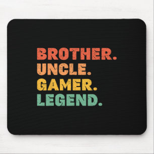 Funny Gamer Brother Uncle Gaming Legend Vintag Vi Mousepad