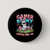Funny Gamer Bunny Easter Mod On Funny Gaming Gift Button (Vorderseite)