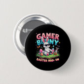 Funny Gamer Bunny Easter Mod On Funny Gaming Gift Button (Vorne & Hinten)