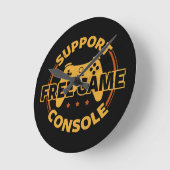 Funny Gamer Console Protest Gaming Runde Wanduhr (Winkel)