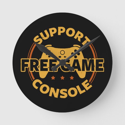 Funny Gamer Console Protest Gaming Runde Wanduhr (Vorderseite)