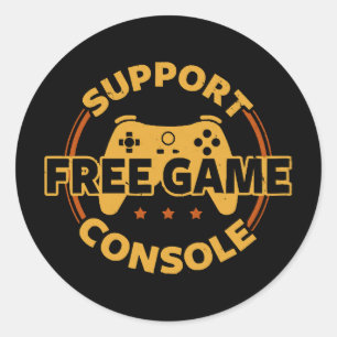 Funny Gamer Console Protest Gaming Runder Aufkleber