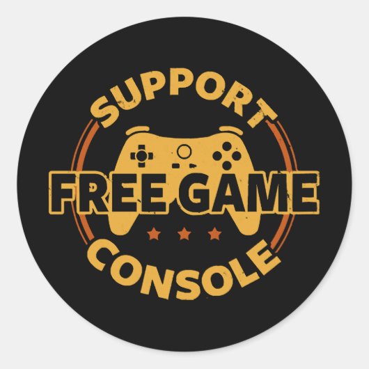 Funny Gamer Console Protest Gaming Runder Aufkleber (Vorderseite)