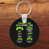 Funny Gamer Dinge, die ich in meiner Freizeit spie Schlüsselanhänger (Vorderseite)