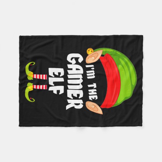Funny Gamer Elf Matching Family Group Pj Christmas Fleecedecke (Vorderseite (Horizontal))