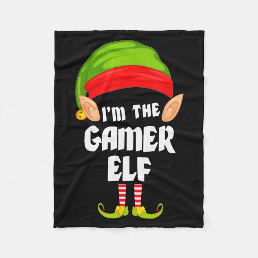 Funny Gamer Elf Matching Family Group Pj Christmas Fleecedecke (Vorderseite)