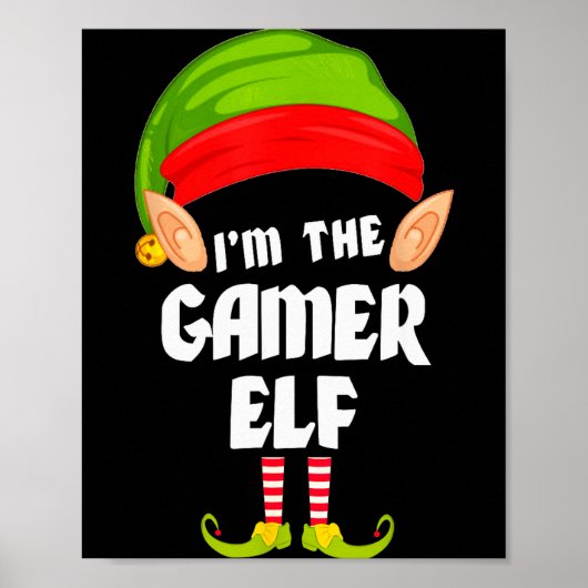 Funny Gamer Elf Matching Family Group Pj Christmas Poster (Vorne)